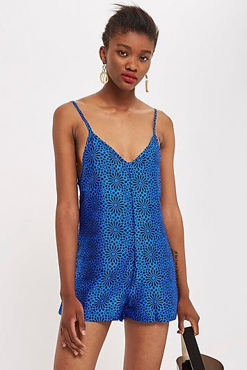 Topshop Key To Freedom Silk Romper