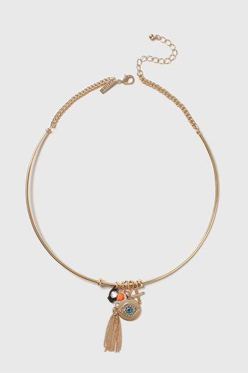 Topshop Beaded Cluster Torq Necklace