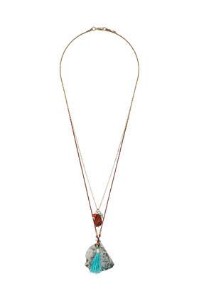 Topshop Semi-precious Tassel Multirow Necklace