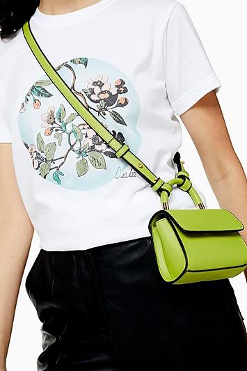 Topshop Cindy Lime Mini Cross Body Bag