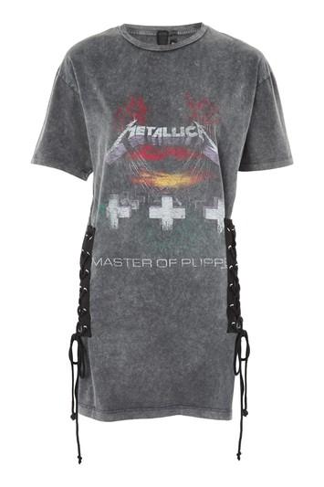 Topshop Metallica Lace Up T-shirt Dress By And Finally