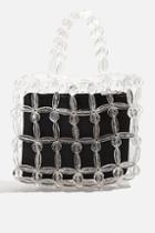 Topshop *clear Beaded Tote Bag By Skinnydip