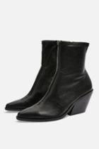 Topshop Mission Leather Western Boots
