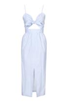 Topshop Tall Striped Bow Midi Dress