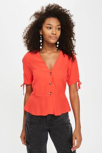Topshop Tall Button Down Tea Blouse