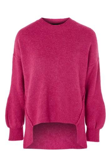Topshop Petite Mohair Ribbed Crew Sweater