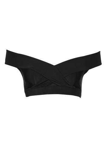 Topshop *fuller Bust Bardot Bikini Top By Wolf & Whistle