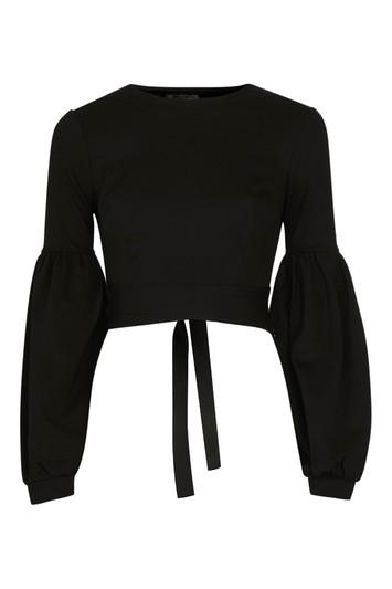 Topshop Open Back Balloon Crop Top