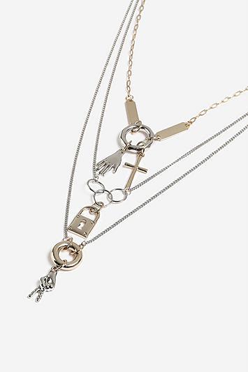 Topshop *multi Row Charm Necklace