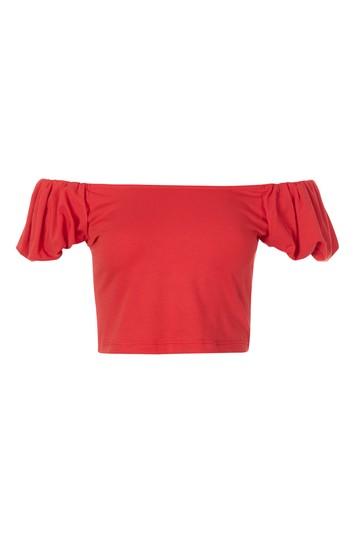 Topshop Petite Bubble Sleeve Crop Top