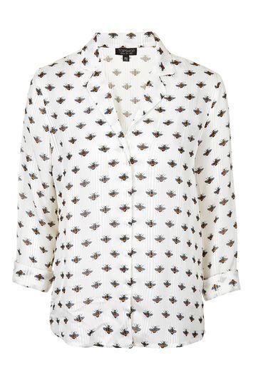 Topshop Tall Bee Print Pyjama Style Shirt