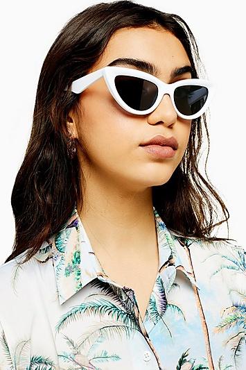 Topshop Cece White Feline Sunglasses