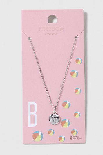 Topshop B Initial Ditsy Necklace
