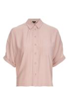Topshop Dusty Pink Short Sleeve Roll Up Shirt