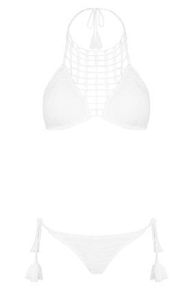 Topshop Laddered Crochet Bikini Set