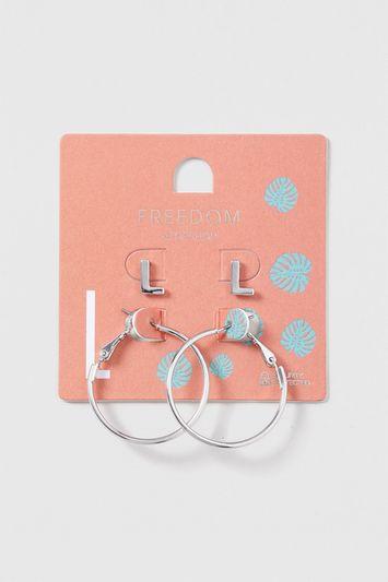 Topshop L Initial Stud And Hoop