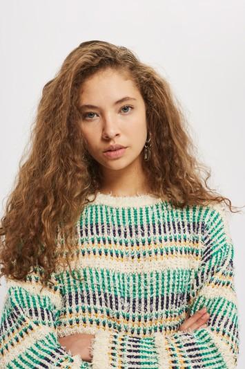 Topshop Checked Crop Jumper