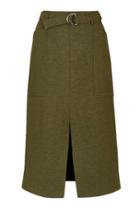 Topshop Belted Split Midi Skirt
