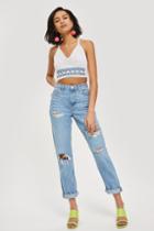 Topshop Embroidered Tie Back Bralet