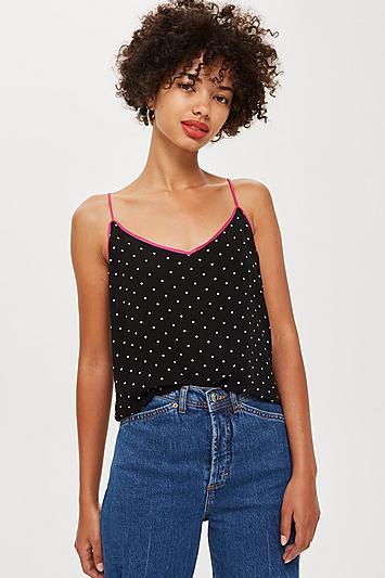 Topshop Petite Fluro Piped Cami