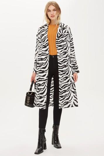 Topshop Zebra Print Duster Jacket