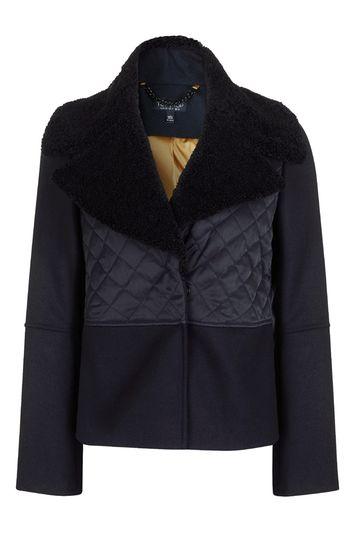 Topshop Short Quilt Hybrid Coat