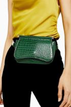 Topshop Bonnie Green Crocodile Belt Bag