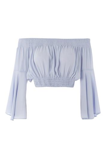 Topshop *off Shoulder Shirring Top By Love