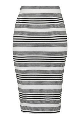 Topshop Petite Stripe Tube Skirt