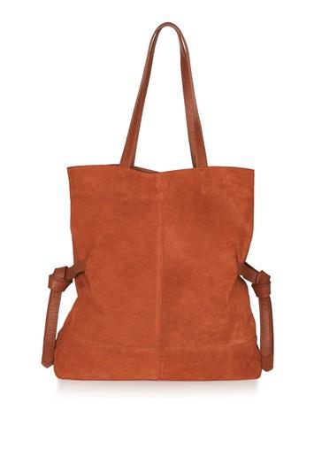 Topshop Thos Leather Side Tie Shopper Bag