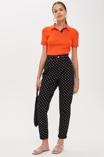 Topshop Polka Dot Mom Jeans