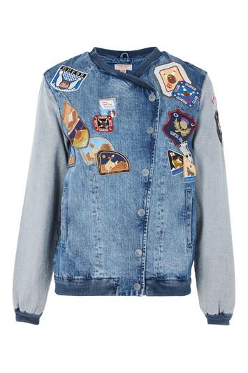 Topshop Asymmetric Bomber Jacket By Guess Originals