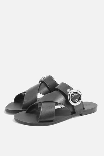 Topshop Faze Cross Strap Flat Sandals