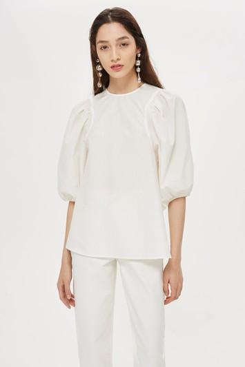 Topshop *balloon Poplin Top By Boutique