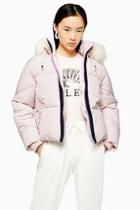 Topshop Pink Hooded Puffer Jacket