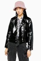 Topshop Black Vinyl Jacket