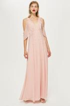 Topshop Embellished Cold Shoulder Maxi Dress