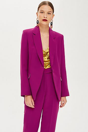 Topshop Petite Magenta Suit Jacket