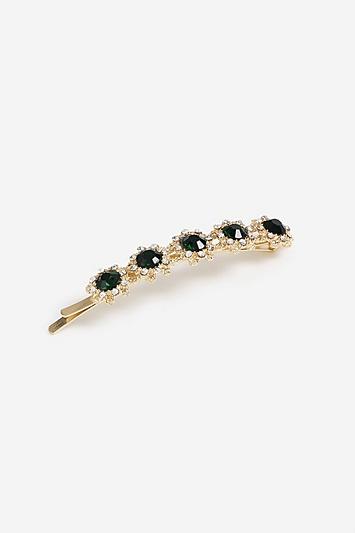Topshop *gold Emerald Stone Barrette