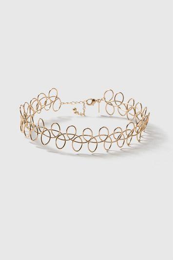 Topshop Gold Loop Choker Necklace