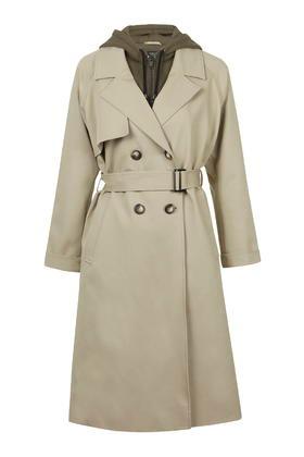 Topshop Hooded Hybrid Trench Coat