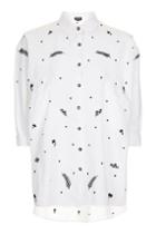 Topshop Monochrome Embroidered Neppy Shirt