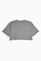 Topshop Petite Grey Washed Cropped T-shirt