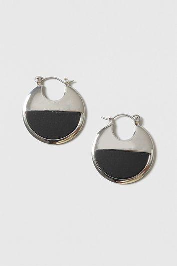 Topshop Rubber Inlay Hoop Earrings