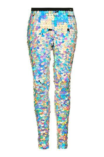Topshop Hologram Sequin Leggings By Rosa Bloom
