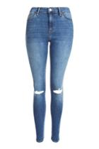 Topshop Moto Blue Ripped Sidney Jeans