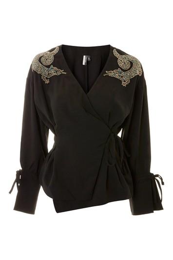 Topshop Dragon Embellished Blouse