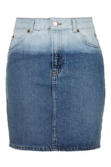 Topshop Moto Dip Dye High Waisted Skirt