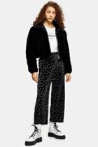 Topshop Petite Black And White Spot Trousers