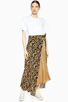 Topshop *geometric Print Silk Skirt By Boutique